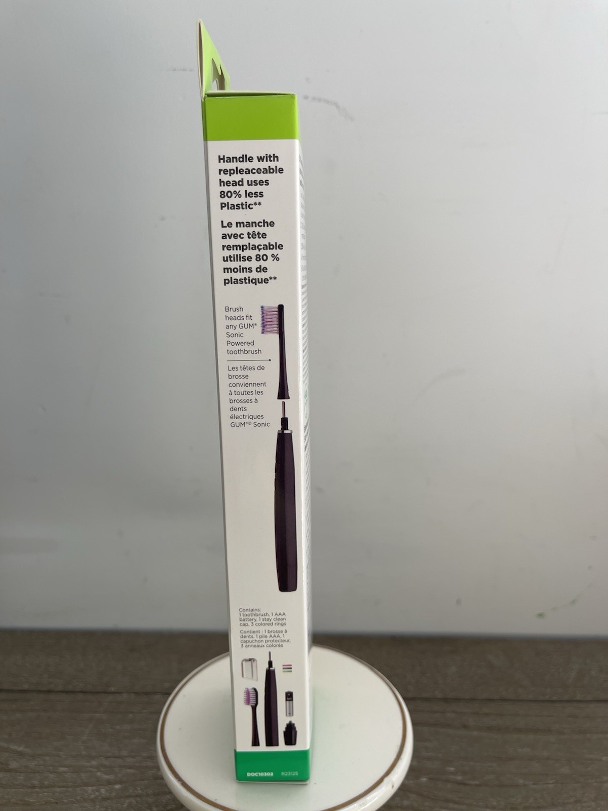 Lot 4 GUM Sonic Powered Toothbrush Soft Compact 4100 Black AAA Battery Included