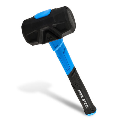 Real Steel Rubber Mallet Hammer 24Oz Black Rubber Hammer Solid Head