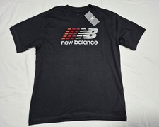 New Balance Men's Center Multi Color Logo Classi Sports Running T-Shirt Black