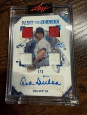 Don Sutton 2021 Leaf Art of Sport Patch Auto 1/3 Dodgers HOF Quad Patch SSP