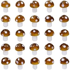 40 pcs mushroom lampwork beads mixed color handmade glass craft beads