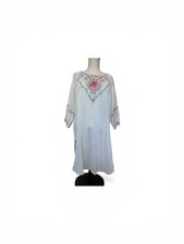 Johnny Was Embroidered Medium Tunic Rayon Shirt Dress