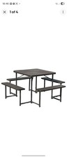 Square Picnic Table Set - 8 person (1 table & 4 benches) - Vivo Fuori 86cm 34"