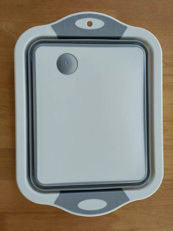 Foldable Cutting Board & Wash Basin 17x12 Gray – Space-Saving Kitchen Prep Sink - Image 2 of 4