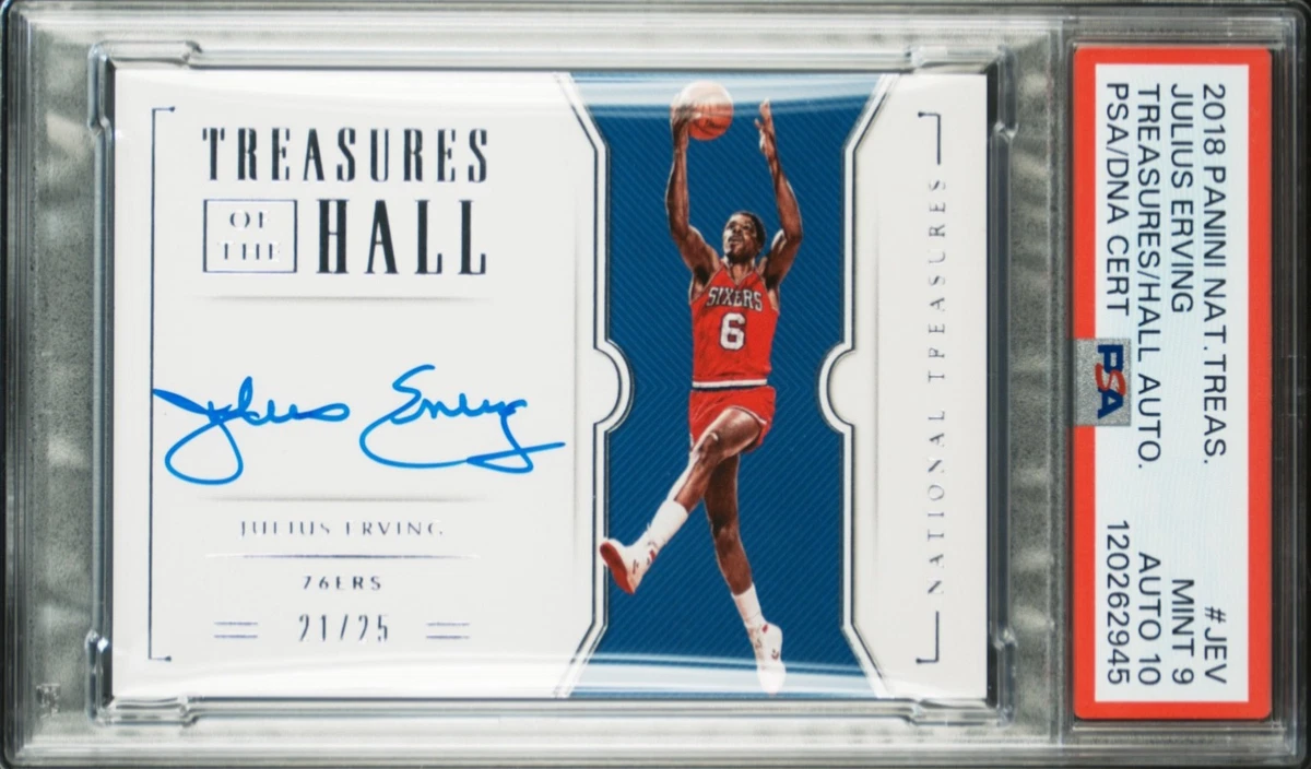 Panini Julius Erving Basketball Autographed Sports Trading Cards