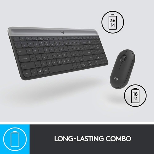 Logitech MK470 Slim Wireless Keyboard & Mouse Combo for Windows, 2.4GHz Unifying - Picture 3 of 10
