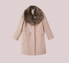 Precis Stacy Fur Collar Long Coat Uk 12 Ln007 Gg 01