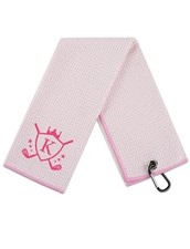 Monogrammed Microfiber Golf Towel 16'x 24' Pink - Initial K