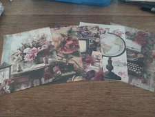 5X NOSTALGIC/VINTAGE SHEETS FOR SCRAPBOOKING/JOURNALS NEW CIRCA 13X9CM (VIN1533)