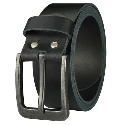 MANZA Gürtel Leder Schwarz 4cm breit Herren Damen Ledergürtel 100% Leder Kürzbar NEU