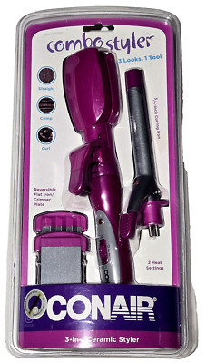 CONAIR Combo Styler 3-in-1 Straight Crimp Curl 3/4  Curling Crimp Flat Iron NEW