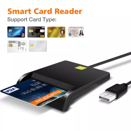 USB Chipkartenleser Kartenleser Personalausweis Lesegerät Smart Card Reader - Bild 3 von 21