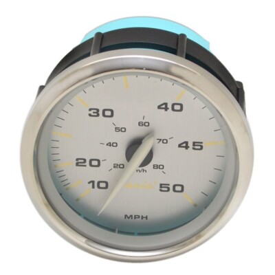 Faria Boat Speedometer Gauge SE9985A | Kronos Silver 50 MPH 3 1/4 Inch