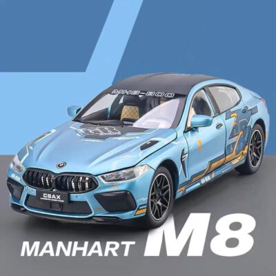 1/24 BMW M8 MANHART MH8 800 Diecast Car Model With Sound & Light