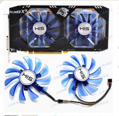 For HIS RX470 474 RX570 574 580 588 IceQ X2 OC Graphics Card Cooling Dual Fans