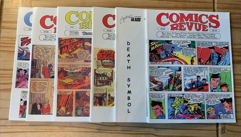 COMICS REVUE LOT OF 6 # 163 TO 165,167 TO 169, JACK KIRBY, MODESTY BLAISE VFN