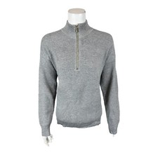 Joan Rivers Women's Luxe Yarn Half Zip Pullover Sweater Heather Grey Medium Size