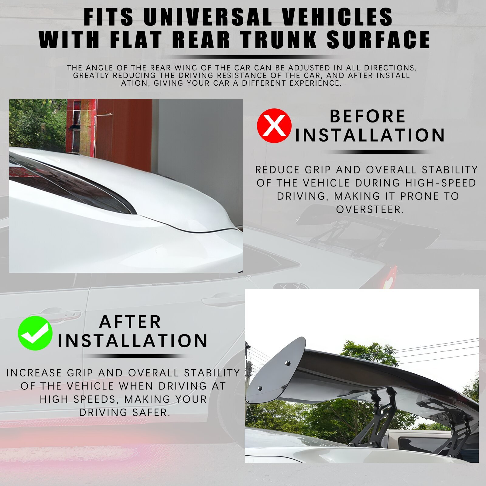 For Honda Acura NSX CARBON FIBER Rear Trunk Spoiler Wing GT Style Racing Adjust