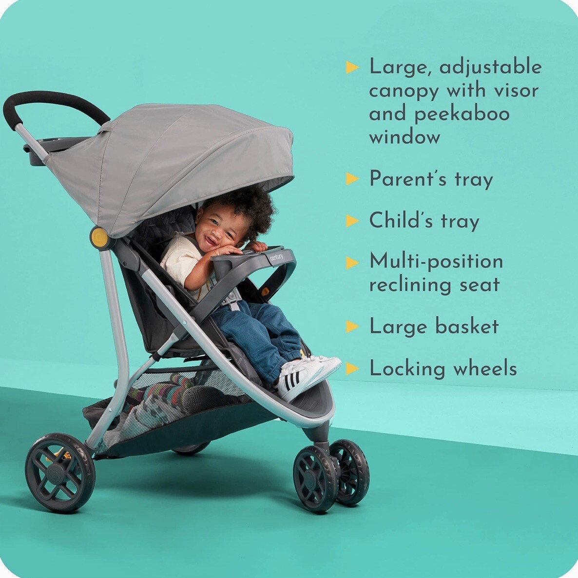 Century Stroll on 3Wheel 2in1 Lightweight Travel System in Metro