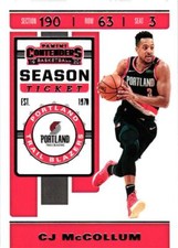 2019-20 Panini Contenders #17 CJ McCollum Game Ticket Red