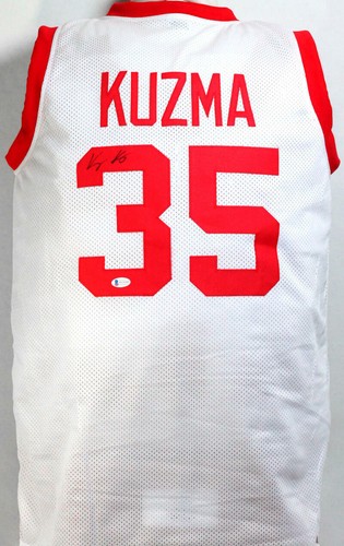 Kyle Kuzma Autographed White College Style Basketball Jersey- Beckett Witness *B - Picture 1 of 3