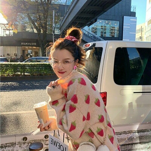 Lady Fruit Jacquard Knitted Sweater 