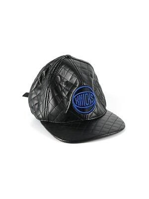 Mens Vintage American Needle New York Knicks Black Quilted Leather