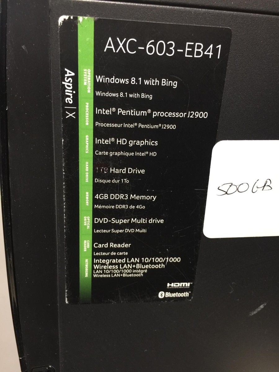 ACER Aspire |X Mini Desktop AXC-603-EB41 Intel Pentium