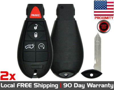 Lot of 2x New Replacement PROXIMITY Keyless Entry Remote Key Fob for Jeep Dodge