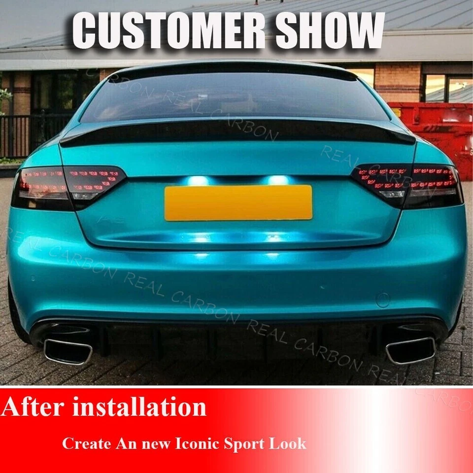 Alerón labial trasero Highkick carbono real para Audi S5 RS5 cupé 2009-2016 Foto 3 de 4