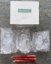 Royal Gallery Federated Dept Crystal Set of Three Angel Candleholders K4852/3