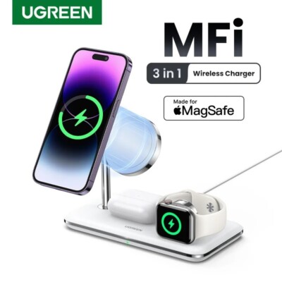 UGREEN Magsafe 25W Wireless Charger 15W 3-in-1 MFi Stand For