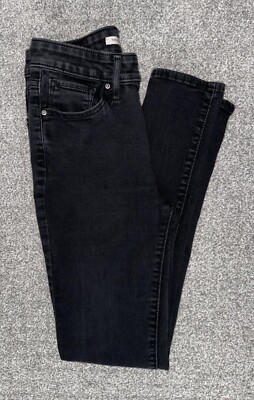 LEVI'S Black Denim 721 HIGH RISE SKINNY Jeans ~ Black Tag on Back ~ Size 27