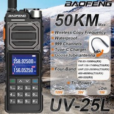 NEW BaoFeng UV-25L Type-C 999CH Ham Radio High Powerful Tactical Walkie Talkie
