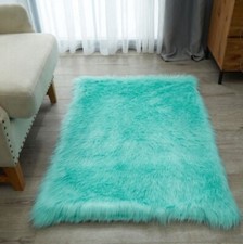 NWT! Mainstays 30x46 Inch Teal Faux Fur Area Rug