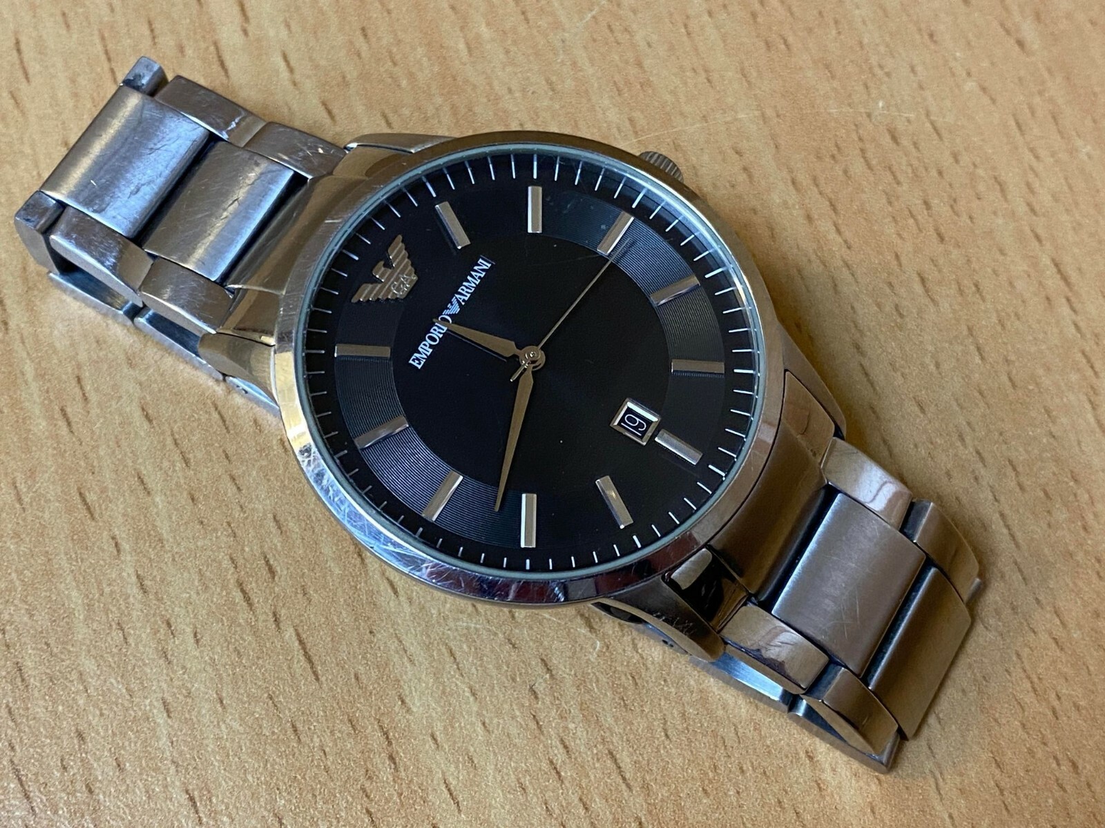 Emporio Armani AR2457 43mm Silver Stainless Steel Case Silver Stainless  Steel Strap Men's Wristwatch for sale online | eBay