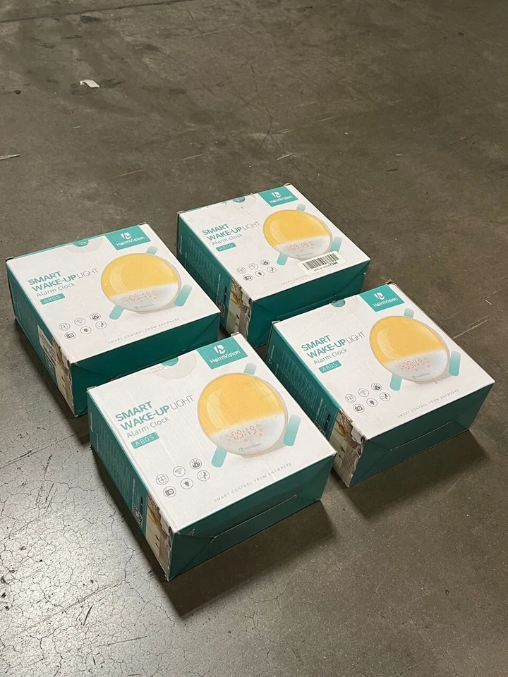 4 Pack Sunrise Smart Wake Up Light Digital Alarm Clock A80S Nature Sounds Alexa - Image 3 of 4