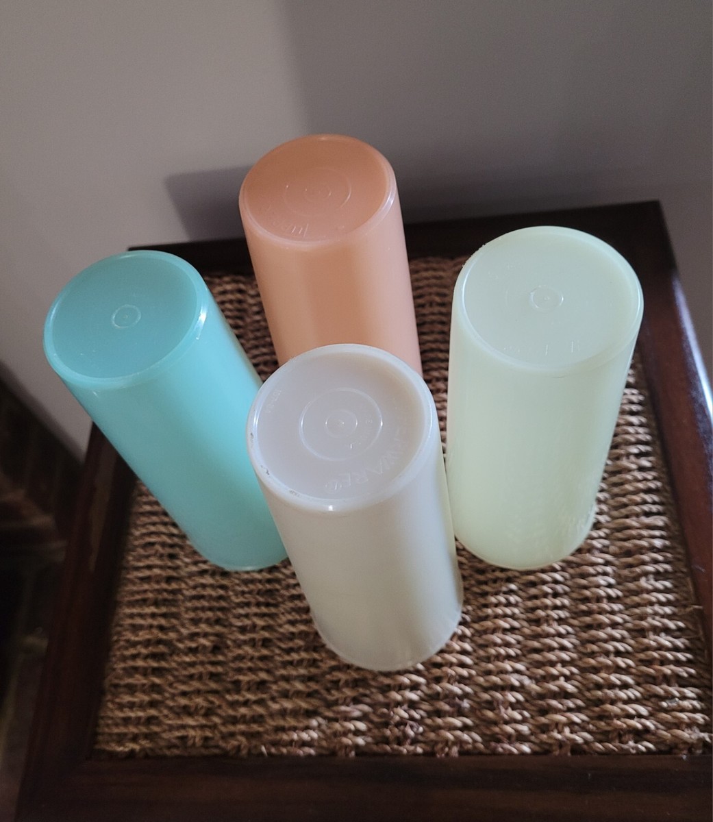 SET OF 4 VINTAGE PASTEL TUPPERWARE 16 OZ. TUMBLER GLASSES - USA - | eBay