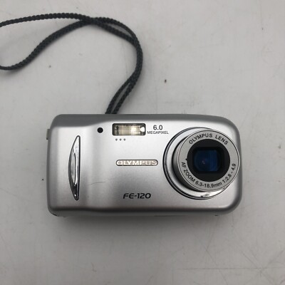 OLYMPUS FE コンパクトデジタルカメラ Olympus FE-120 Digital Compact Silver Camera 6.0 Megapixels PARTS