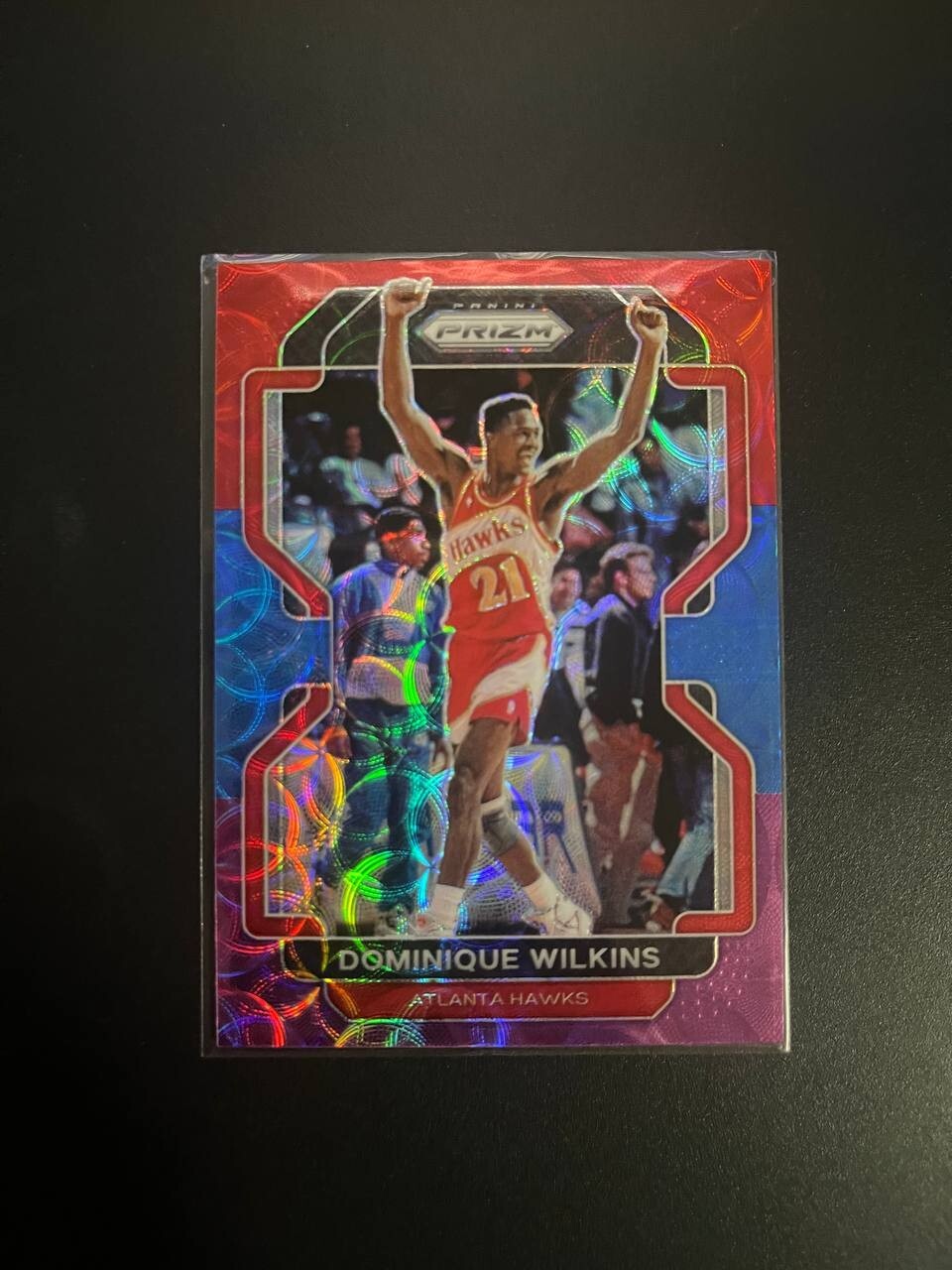 2021-22 Panini Prizm Dominique Wilkins Red Blue Purple Choice Prizm /15 #252