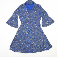 Banana Republic Factory Women's Shirt Dress Size 2 Paisley Print 3/4-Sleeves