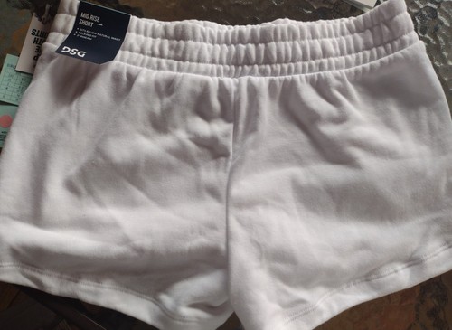 NEW GIRLS DSG WHITE SHORTS RED BLUE STARS 3" MID RISE SHORT SIZE LARGE 14 COTTON - Picture 5 of 5
