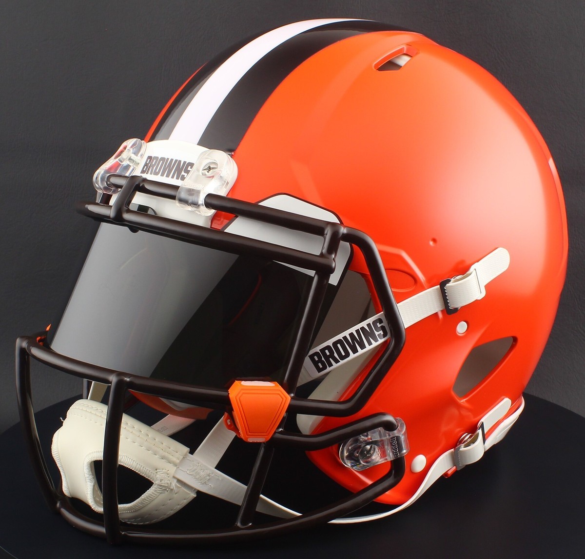cleveland browns football helmet with visor CLEVELAND BROWNS NFL Gameday AUTHENTIC Football Helmet w/ Eye Shield Visor