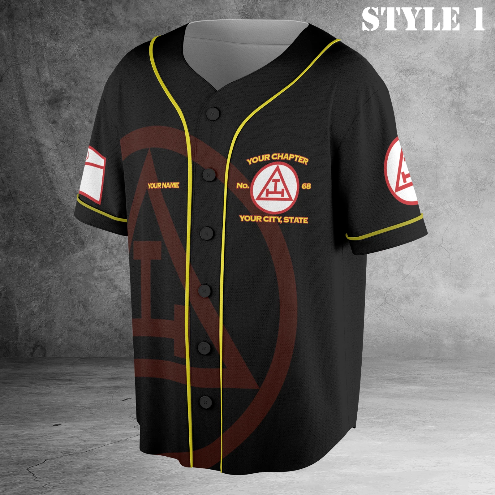 Custom Name Royal Arch Masonry York Rite Freemason 3D Baseball Jersey