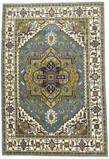 Heriz Serapi Oriental Rug Traditional Floral Design Farmhouse Carpet 8'5X12'3 ft