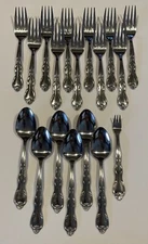 Towle Supreme Cutlery SILVER DIANA Flatware ~ KOREA ~ Lot Of 18 ~ Forks & Spoons