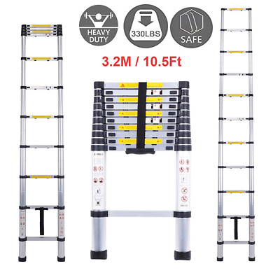 3.2m Alu Teleskopleiter Stehleiter Mehrzweckleiter Anlegeleiter Leiter Ladder DE