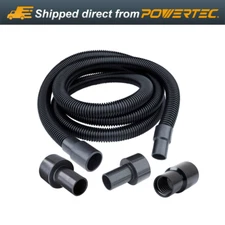 POWERTEC 70347 10 Ft. Dust Collection Hose Kit with 5 Fittings for Woodworking