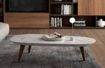Table Basse Laquée Blanche Estea Mobili – Bois, Coloris Variés