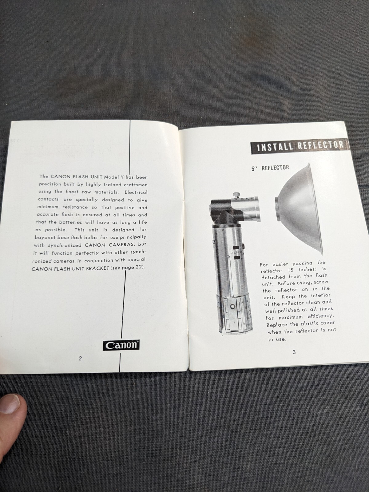 CANON Flash Unit Model Y Instructions Ephemera Paper Pamplet Booklet eBay